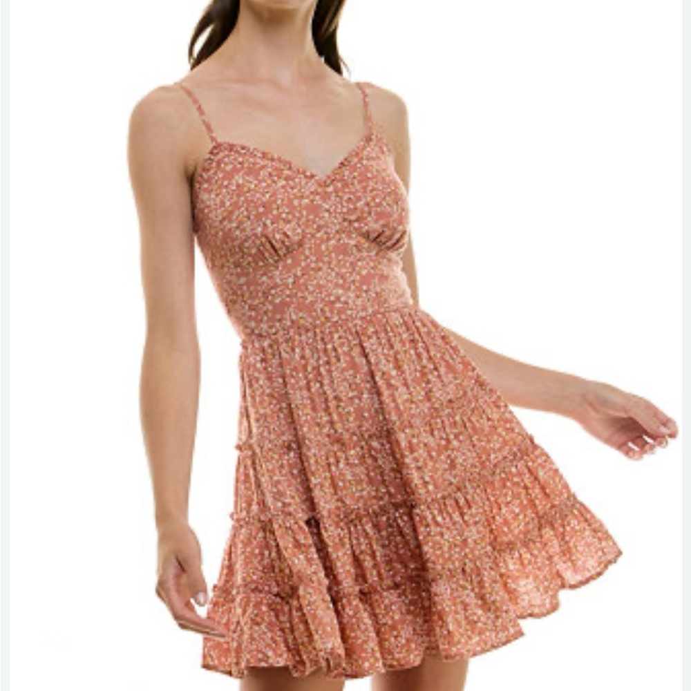 Trixxi Cafe & Gold colored Sundress Sleeveless Spaghetti Strap